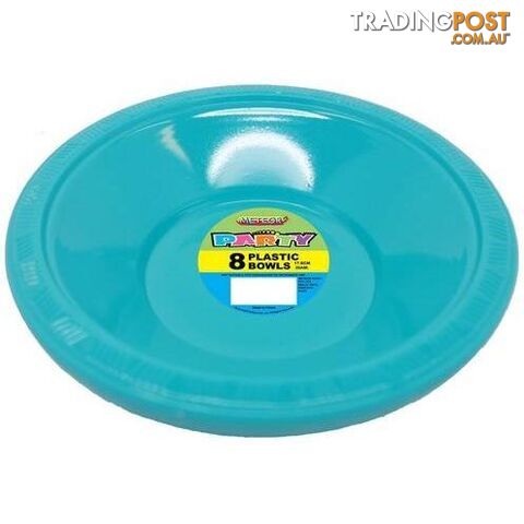 Caribbean Teal 8 x 18cm (7) Plastic Bowls - 9311965327547