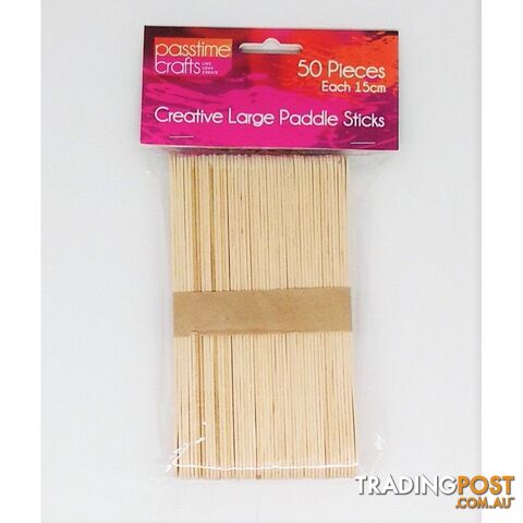 Wood Jumbo Sticks Natural 15cm 50 Pack - 9348291003012