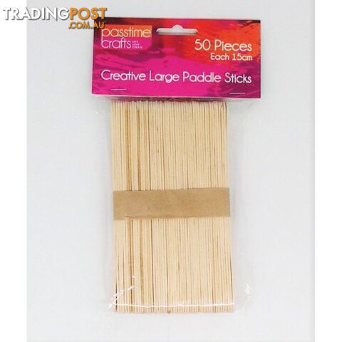 Wood Jumbo Sticks Natural 15cm 50 Pack - 9348291003012