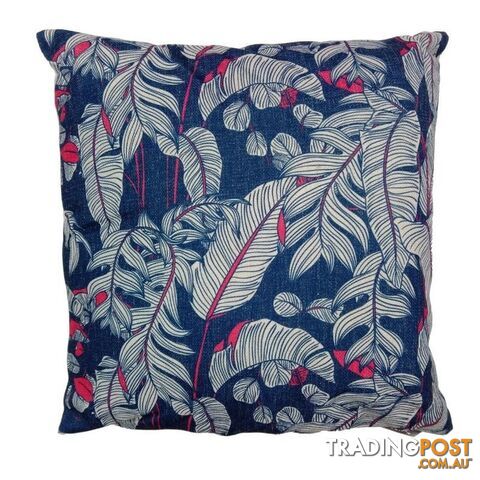 Cushion Spring Floral Blue and Pink Leaves 45x45cm - 800913