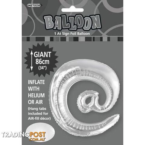 Silver @ Alphabet Foil Balloon 86cm (34) - 9311965483694