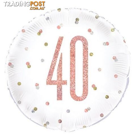 Rose Gold 40 45cm (18) Foil Balloon - Packaged - 011179849031