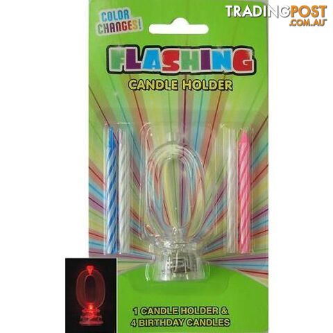 Flashing Birthday Candle In Holder - 0 - 011179375301