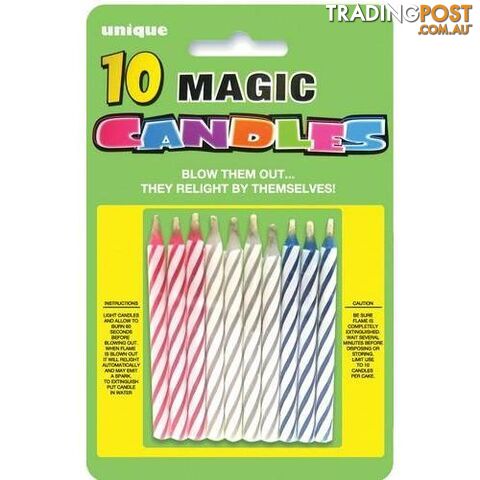10 Magic Spiral Candles - Multi - 011179980536