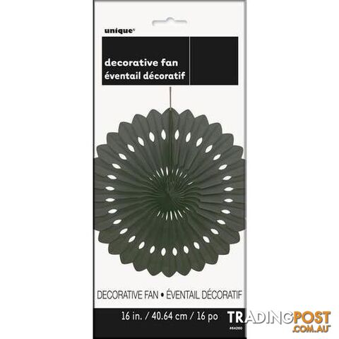 Decorative Fan Midnight Black 40cm (16) - 011179642601