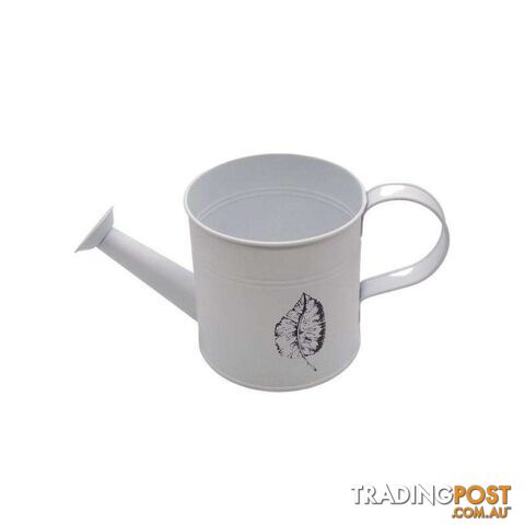 Watering Can Leaf Print White 12.5cm - 800612