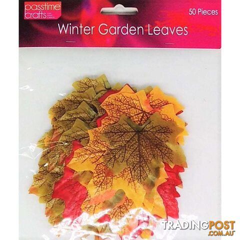 Craft Winter Leaves Polyester 50 Pack - 9348291001797