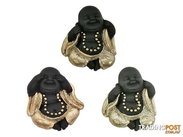 Black & Gold Lucky Buddha Magnets - 9319844623452