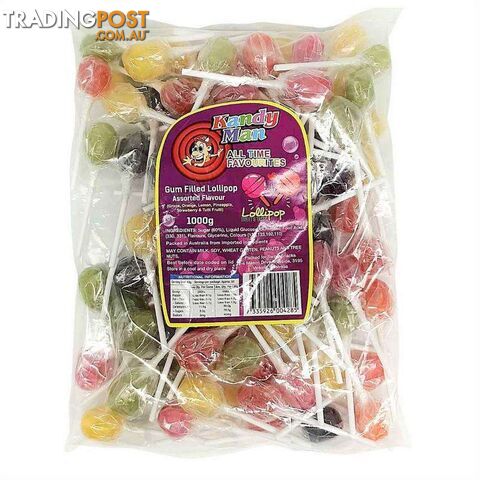 Gum filled Lollipops 1kg - 9335926004285