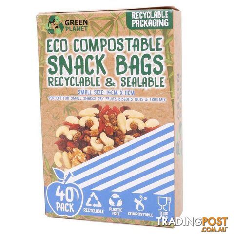 Compostable Snack Bags Small 40 Pack - 9328644054410