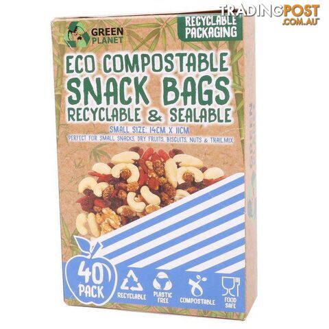 Compostable Snack Bags Small 40 Pack - 9328644054410