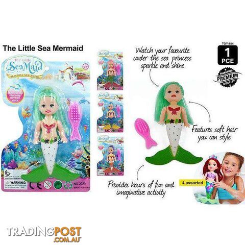 Mermaid Doll 11cm 4 Asstd - 9315892257717