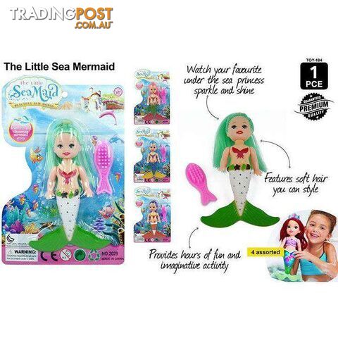 Mermaid Doll 11cm 4 Asstd - 9315892257717