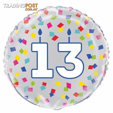 Rainbow Confetti 13 45cm (18) Foil Balloon Packaged - 011179540310