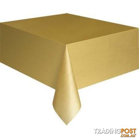 Gold Unique Plastic Tablecover Rectangle 137cm x 274cm (54 x 108) - 011179050840