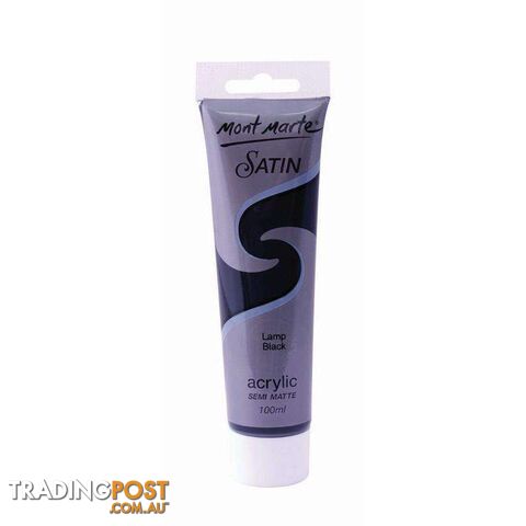 Satin Acrylic 100ml - Lamp Black - 9328577007255