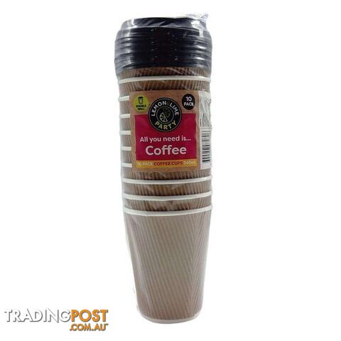Coffee Cups Disposable 10 Pack Brown - 800459