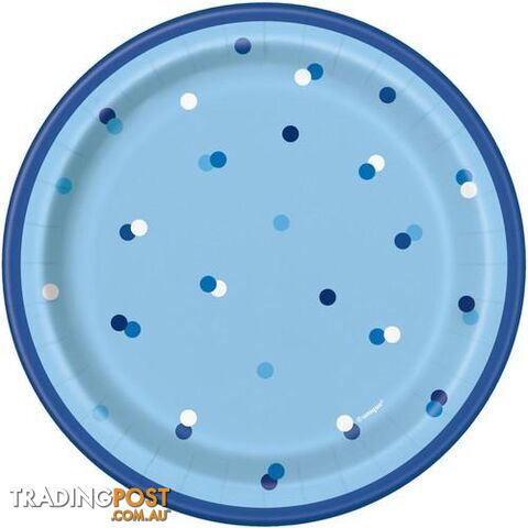 Blue 8 x 18cm (7) Paper Plates - 011179835942