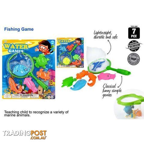 7pce Fishing Set Toy with Net - 9315892257670