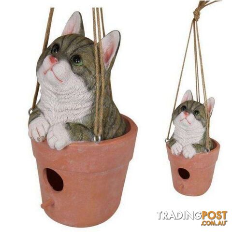 Grey Cat in Bird Feeder 50cm - 9319844620321