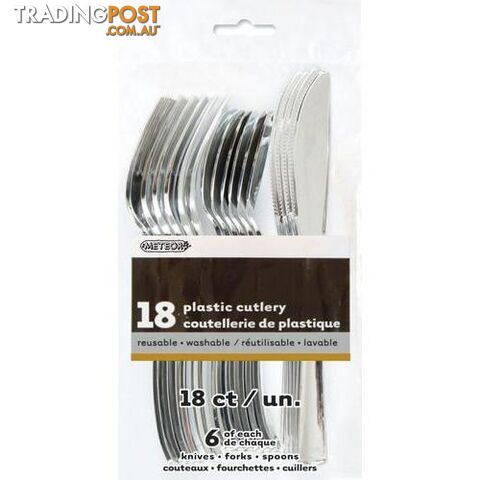 Metallic Silver 18 Assorted Cutlery - 9311965302605