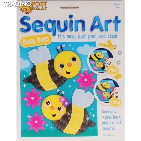 Sequin Art Craft Kit Assorted 4 Designs - 800711
