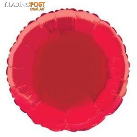 Red Round 45cm (18) Foil Balloon Packaged - 011179533336