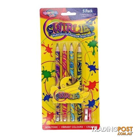 Rainbow Swirl Thick Pencils 4PK - 9332625007128