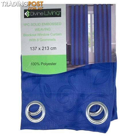 Divine Living Curtain Embossed Blue - 800190