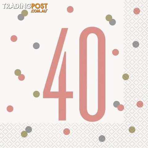 Rose Gold 40 16 Luncheon Napkins 2ply 33cm x 33cm (13 x 13) - 011179848836