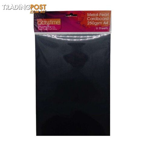 Metal Pearl Cardboard 250gsm A4 Black 6 Pieces - 800298