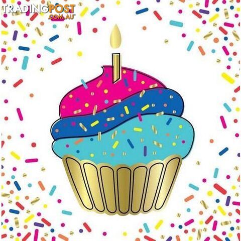 Dots Cupcake 16 Foil Stamped Luncheon Napkins 2ply 33cm x 33cm (13 x 13) - 9311965963684 - photo 1 of 1