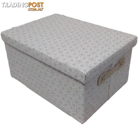 Fabric Storage Box with Lid & Handle Med 36x26x18cm - 800867