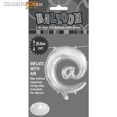 Silver @ Alphabet Foil Balloon 35cm (14) - 9311965447092