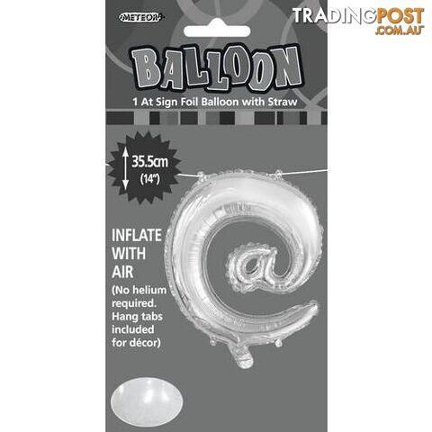 Silver @ Alphabet Foil Balloon 35cm (14) - 9311965447092