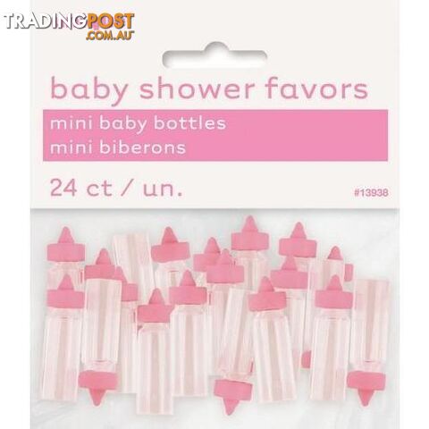 24 Mini Baby Bottles Pink - 011179139385