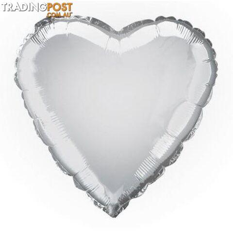 Silver Heart 45cm (18) Foil Balloon Packaged - 011179529520