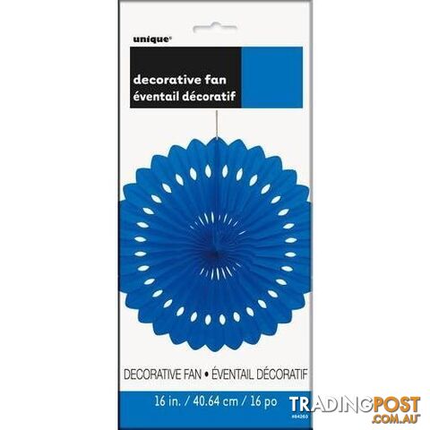 Decorative Fan Royal Blue 40cm (16) - 011179642632