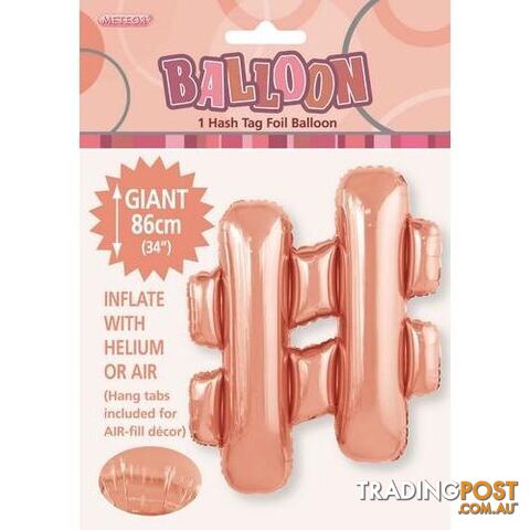 Rose Gold # Alphabet Foil Balloon 86cm (34) - 9311965429470