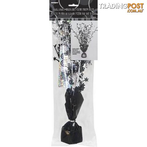 Glitz Black And Silver Foil Balloon Weight And Sticker Sheet - 011179552504