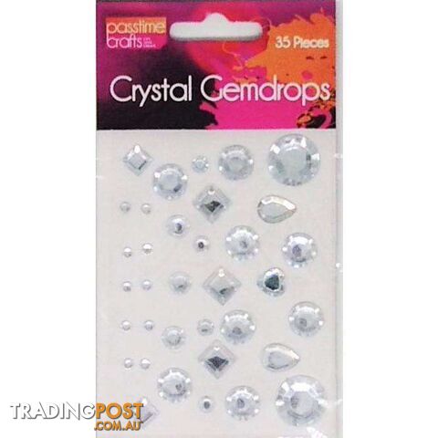 Crystal Gemdrop Shapes Self Adhesive 35 Pack - 9348291002251