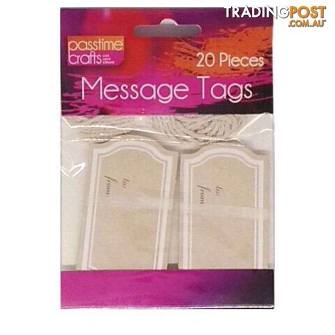 Message Tag Rectangular with Lines 20 Pack - 800343