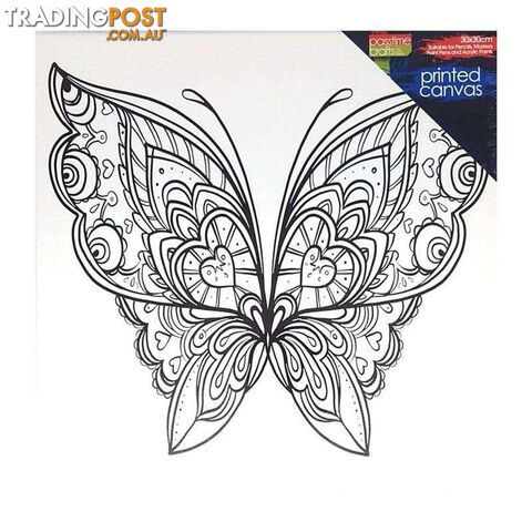 Colour-in Pre-printed Canvas Butterfly - 800497