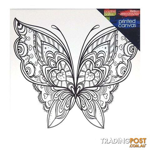 Colour-in Pre-printed Canvas Butterfly - 800497
