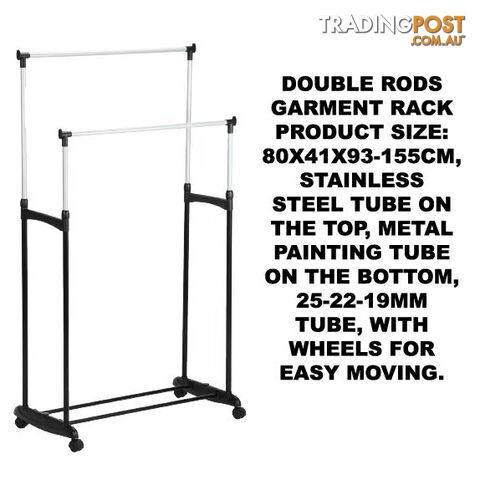 Garment Rack 2 Levels 84x43x168cm - 9328644076849