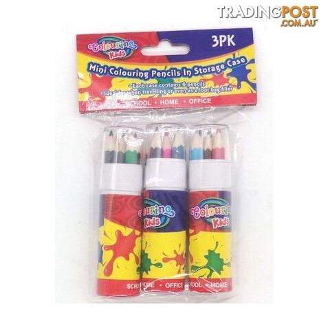 Pack of 3 6PK Mini Colouring Pencils In Tube Series - 9332625033783