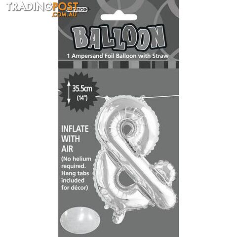Silver & Alphabet Foil Balloon 35cm (14) - 9311965447061
