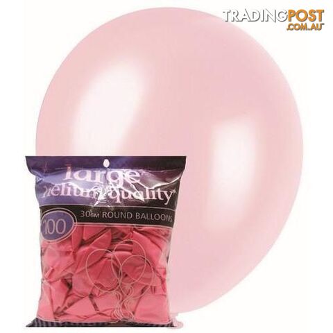 Pink - 100 x 30cm (12) Pearl Balloons - 9311965012825