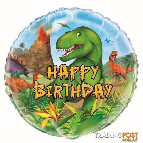 Dinosaur 45cm (18) Foil Balloon Packaged - 011179583072