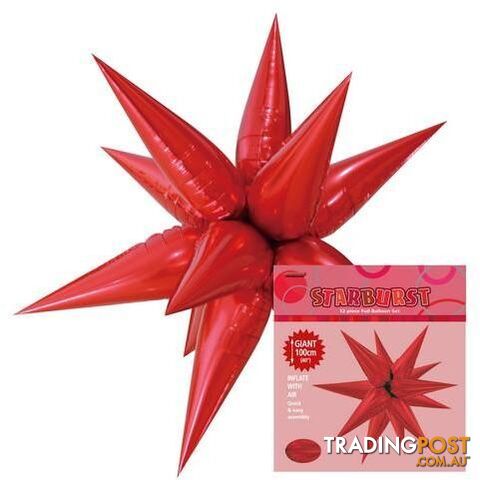 Glitz Starburst Red 100cm (40) - 9311965428664